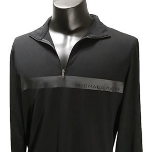 Michael Kors Men's Cotton 1/4 ZIP LS Shirt Large